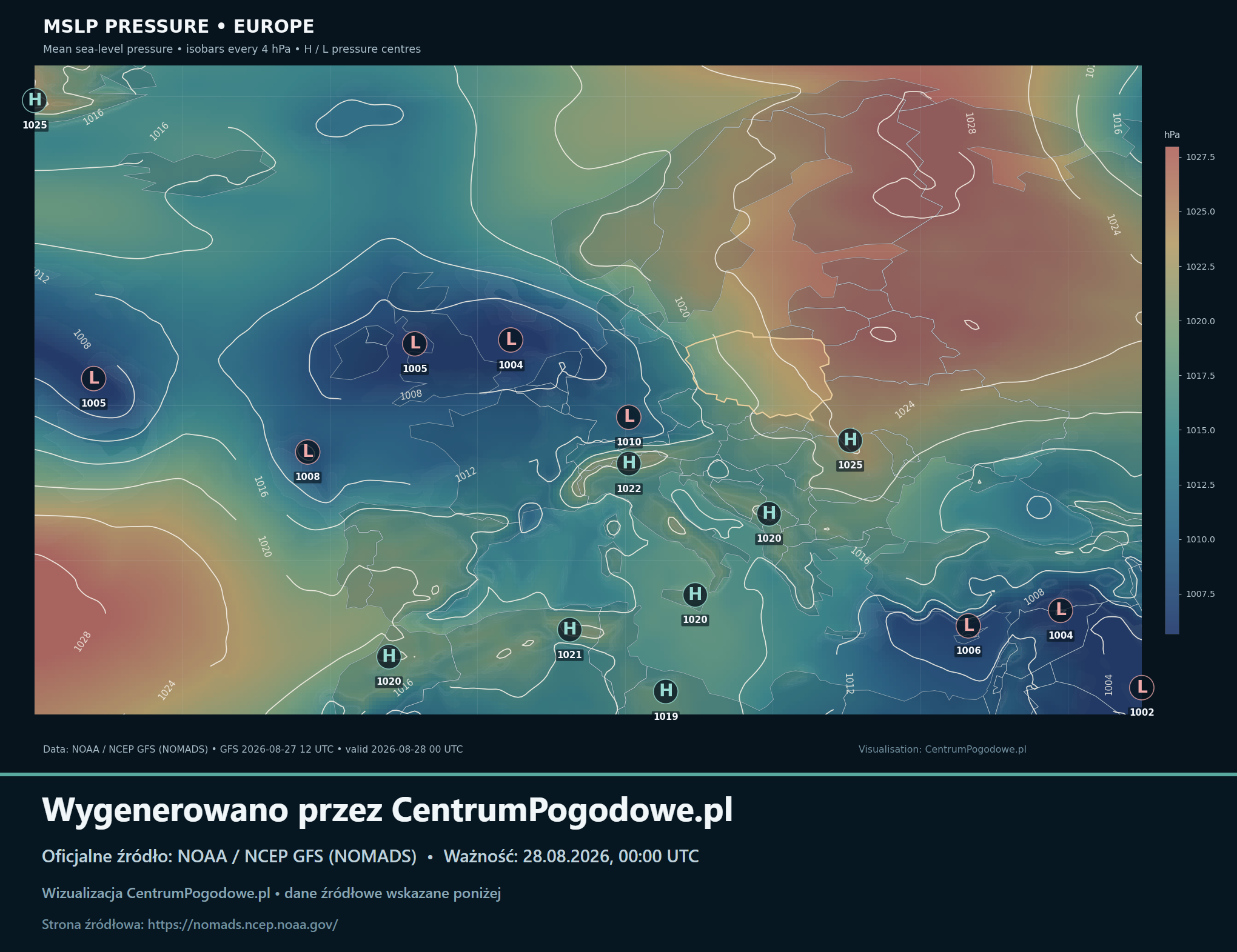 Rozległy niż nad zachodnią Europą. Polska pomiędzy niżem a wyżem ze wschodu