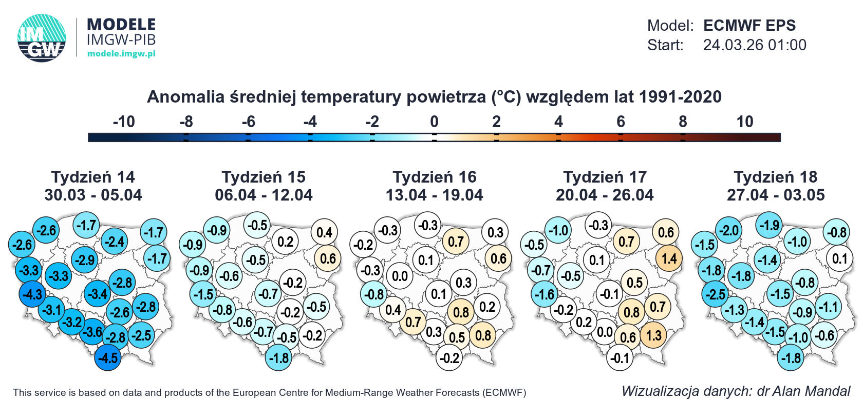 Trendy pogodowe na przełomie marca i kwietnia – chłodny start, potem zmienna i wilgotna wiosna