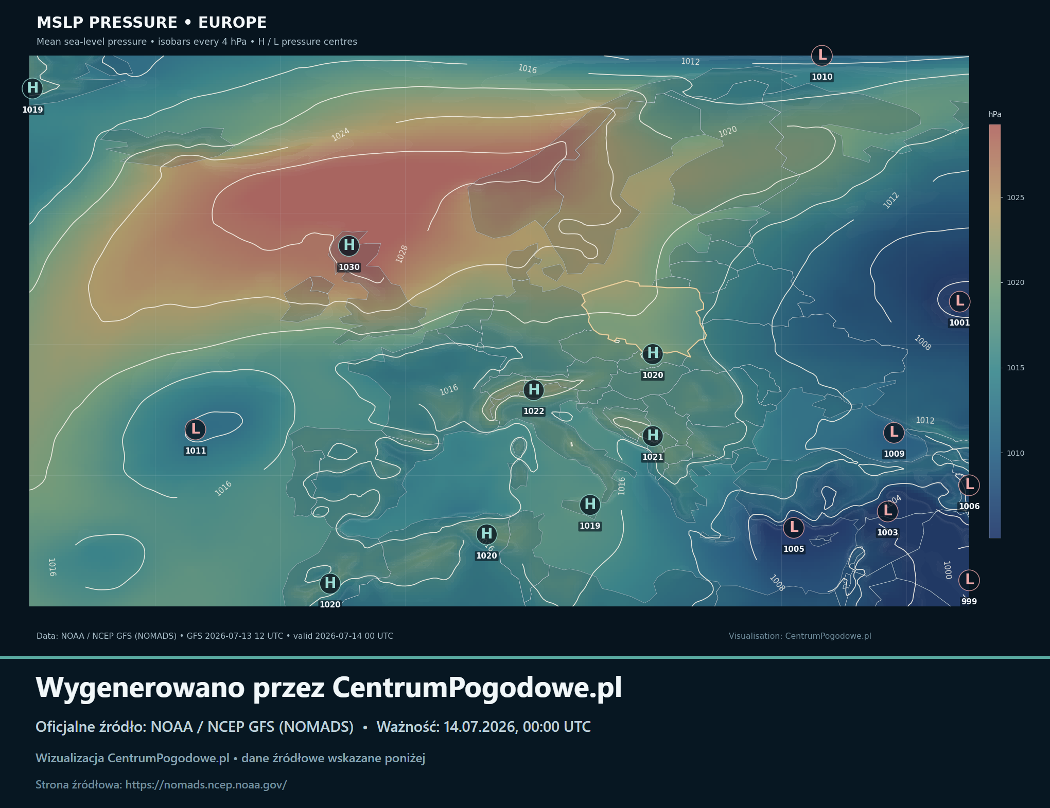 Wyż nad zachodnią Europą coraz wyraźniejszy