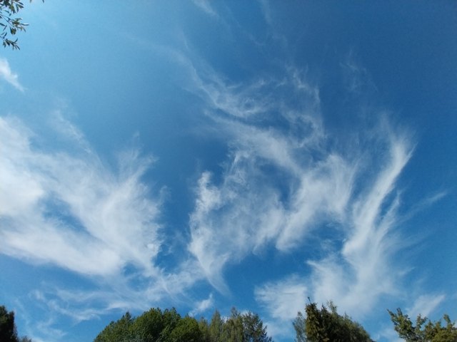 Chmury cirrus i cirrostratus